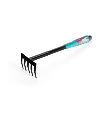 RASTRILLO DE MANO METALICO CON 5 DIENTES